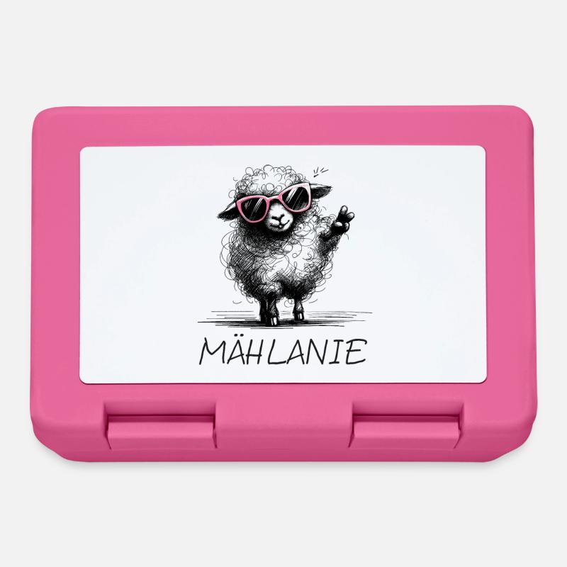 mählanie melanie meli melli schaf name lustig2 - Brotdose - Pink