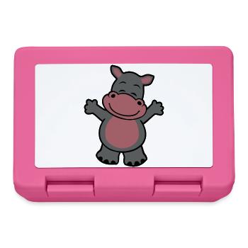 Cuddly hippopotamus - Lunchbox - pink - Front