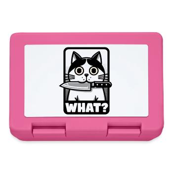WAS? EINE KATZE MIT MESSER - Brotdose - Pink - Vorne