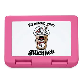 Eis macht mich glücklich Schneemann-Getränkebecher - Brotdose - Pink - Vorne