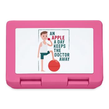 Une pomme éloigne le médecin - Boîte à goûter - rose - Devant