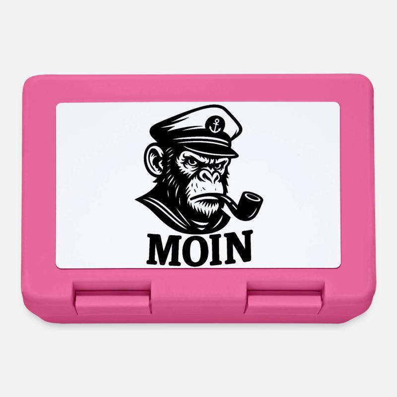 KapitänAffe mit Pfeife MOIN Design - Brotdose - Pink