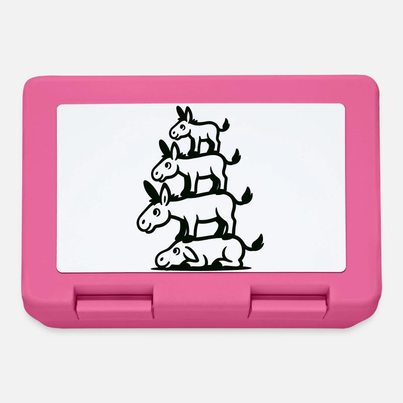 Donkey Family - Lunchbox - pink