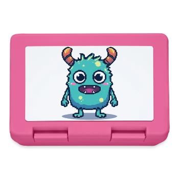 8 bits mignon pixel monstre style rétro des années 90 - Boîte à goûter - rose - Devant