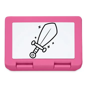 Minimalistisches Schwert Ritter Fantasy Line Art - Brotdose - Pink - Vorne