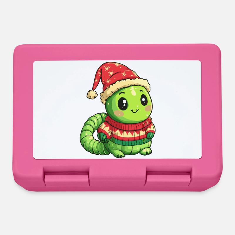 Wurm Weihnachten - Brotdose - Pink