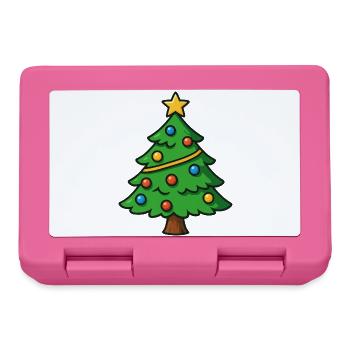 Weihnachtsbaum Cartoon - Brotdose - Pink - Vorne