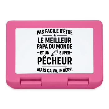 Pêche – Super Papa Pêcheur - Boîte à goûter - rose - Devant