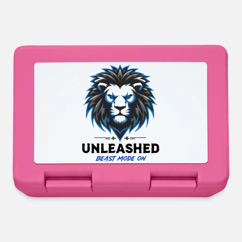 Blue Neon Lion Crest Unleashed - Lunchbox - pink