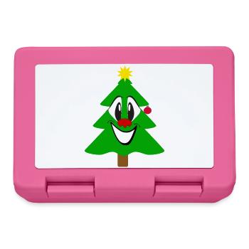 Dessin animé du sapin de Noël rieur - Boîte à goûter - rose - Devant