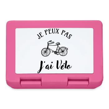 Ich kann nicht, ich fahre Fahrrad - Brotdose - Pink - Vorne