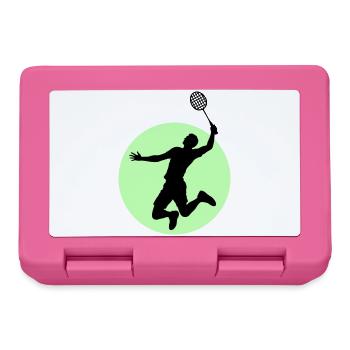 Badminton Player Silhouette – Smash Power - Lunchbox - pink - Front
