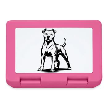 Pitbull in a proud pose - Lunchbox - pink - Front