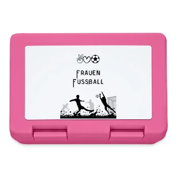 Fußballsilhouette vor dem Tor - Brotdose - Pink - Vorne