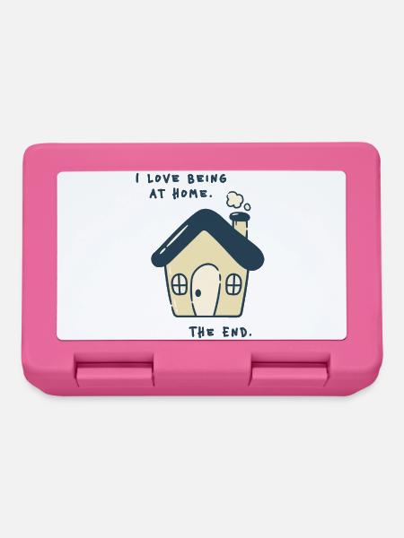 I love being at home – Introvertiertes Statement - Brotdose - Pink