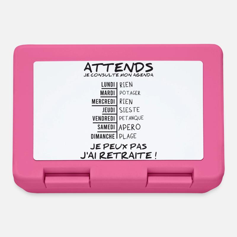 Agenda Retraite (texte noir) - Boîte à goûter - rose