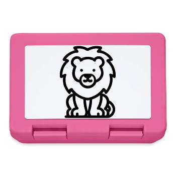 lion - Lunchbox - pink - Front