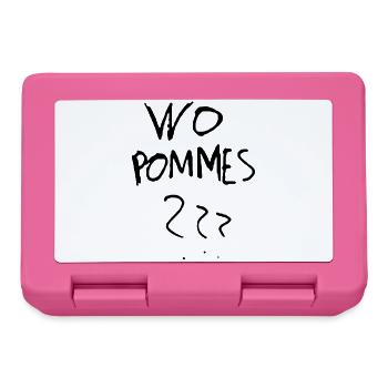 WoPommes – Lustiges Wortspiel Design mit Pommes  - Brotdose - Pink - Vorne