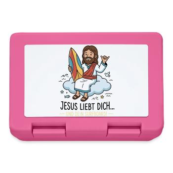 Jesus liebt dich Surf Humor - Brotdose - Pink - Vorne