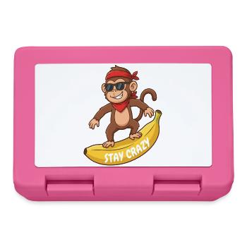 Bleib verrückter Affe auf Banana - Brotdose - Pink - Vorne