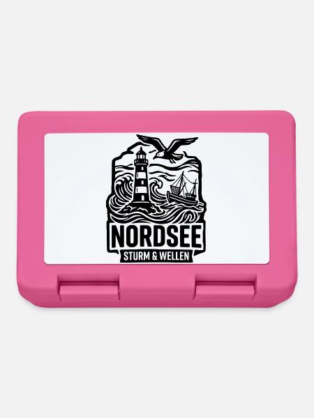 Nordsee Sturm und Wellen - Brotdose - Pink