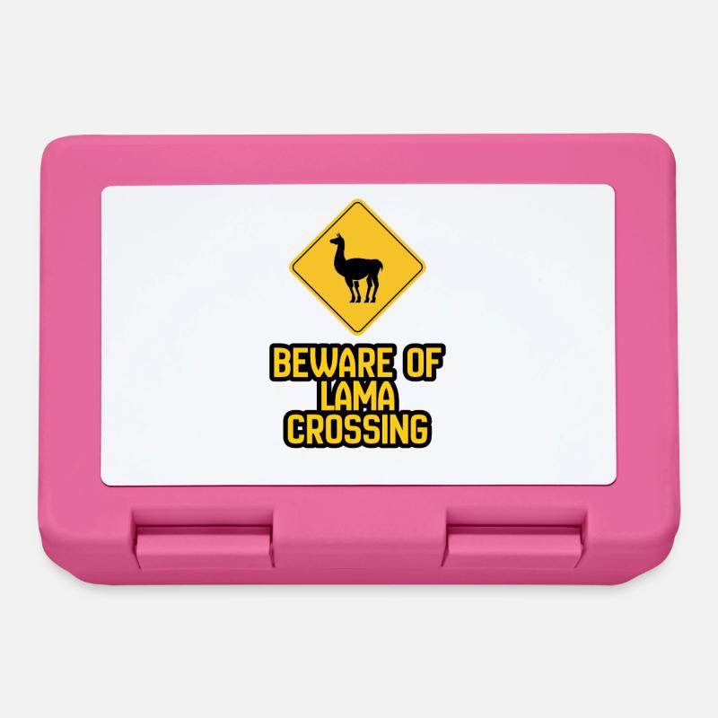 Panneau d’avertissement de Lama Crossing - Boîte à goûter - rose