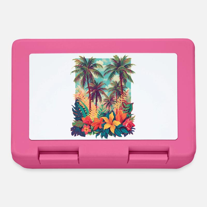 Plage des Fleurs Tropicales - Boîte à goûter - rose