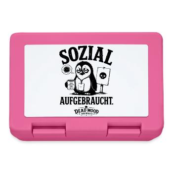 Betrübter Pinguin Sozial Aufgebraucht - Brotdose - Pink - Vorne