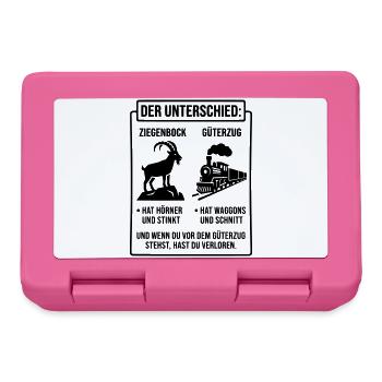 Ziegenbock vs Güterzug Meme - Brotdose - Pink - Vorne