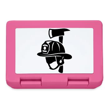 Frontal Feuerwehrhelm Logo - Brotdose - Pink - Vorne