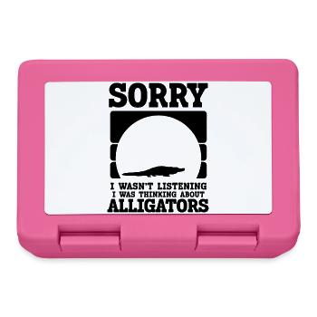 Alligator Silhouette Humor - Lunchbox - pink - Front