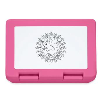 Eichhoernchen Haselnuss Mandala zum ausmalen - Brotdose - Pink - Vorne