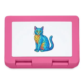 Blaeuliche Kristallkatze - Brotdose - Pink - Vorne