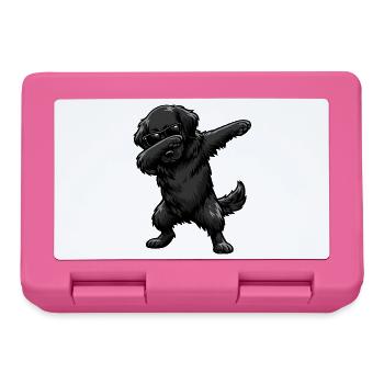 Dabbing Flat Coated Retriever - Lunchbox - pink - Front