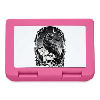 Raven over skull in the moonlight - Lunchbox - pink - Front