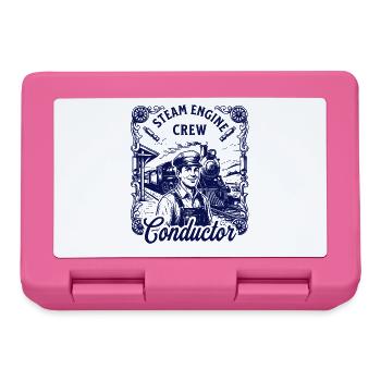 Motif de locomotive à vapeur nostalgique - Boîte à goûter - rose - Devant