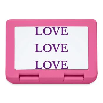 Lila Liebe Liebe Liebe Liebe - Brotdose - Pink - Vorne