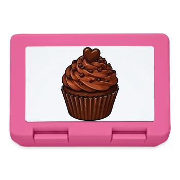 Schoko Cupcake Herzmotiv - Brotdose - Pink - Vorne