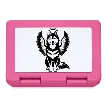 Sibirischer Husky-Engelflügel-Halo - Brotdose - Pink - Vorne