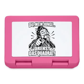 Lustiger Spruch Du, mein Junge drehst das Quadrat - Brotdose - Pink - Vorne