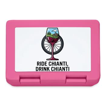 Reiten Sie Chianti Trinken Chianti Radfahren Weinkunst - Brotdose - Pink - Vorne