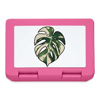 Monstera-Variegated Leaf Silhouette - Brotdose - Pink - Vorne