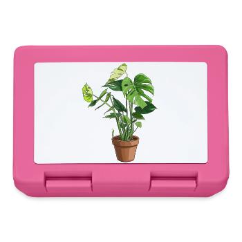 Monstera im Topf – Dschungelblätter - Brotdose - Pink - Vorne