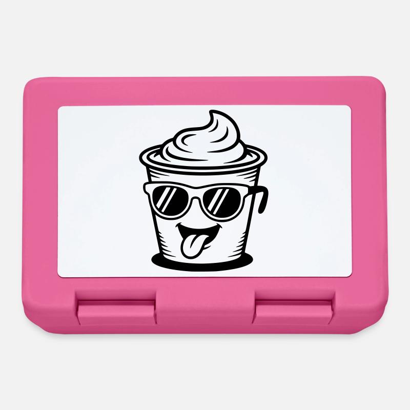 Becher Crème Joghurt Sahne Eis (Farbe änderbar) - Brotdose - Pink