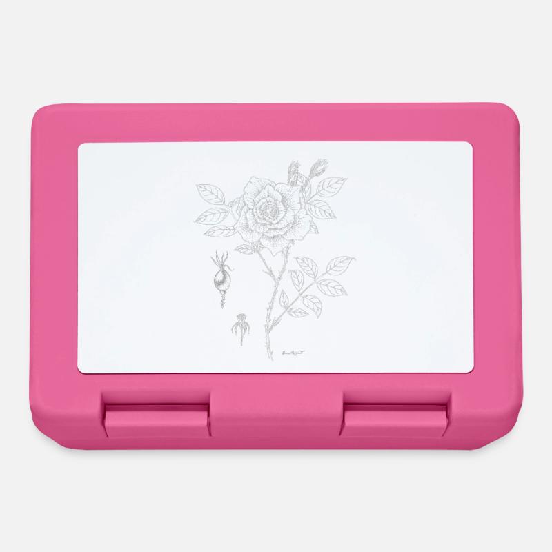 Rose Botanical Plate - Lunchbox - pink