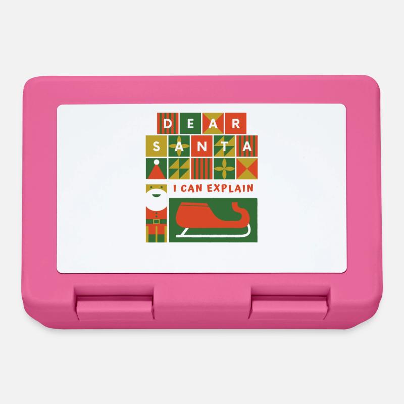 Dear Santa I Can Explain Funny Christmas Gift - Lunchbox - pink