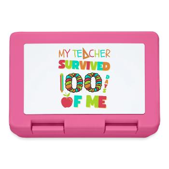 My Teacher Survived 100 Days Of Me 100 School Days - Lunchbox - pink - Front
