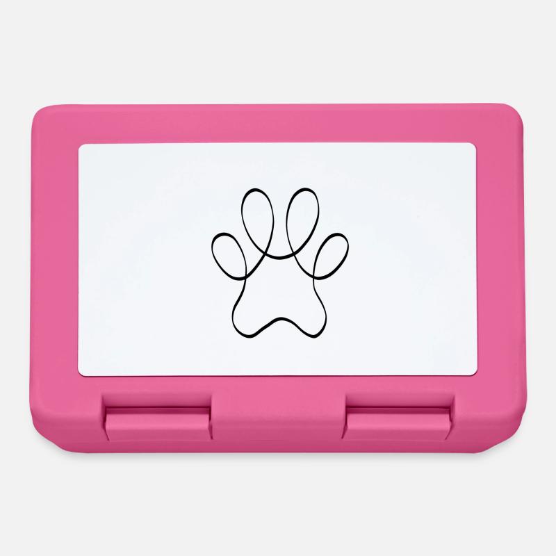 One line paw black - Lunchbox - pink