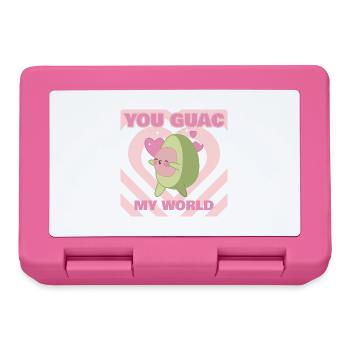 You guac my world, funny avocado valentine's day - Lunchbox - pink - Front