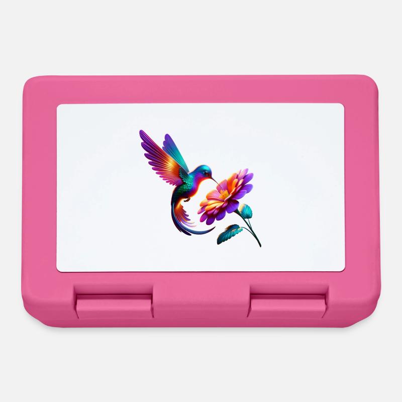Colibri vibrant et coloré - Boîte à goûter - rose